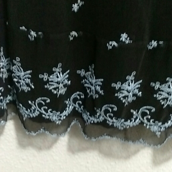 Vintage black slip dress w blue details Y2K - Picture 3 of 3